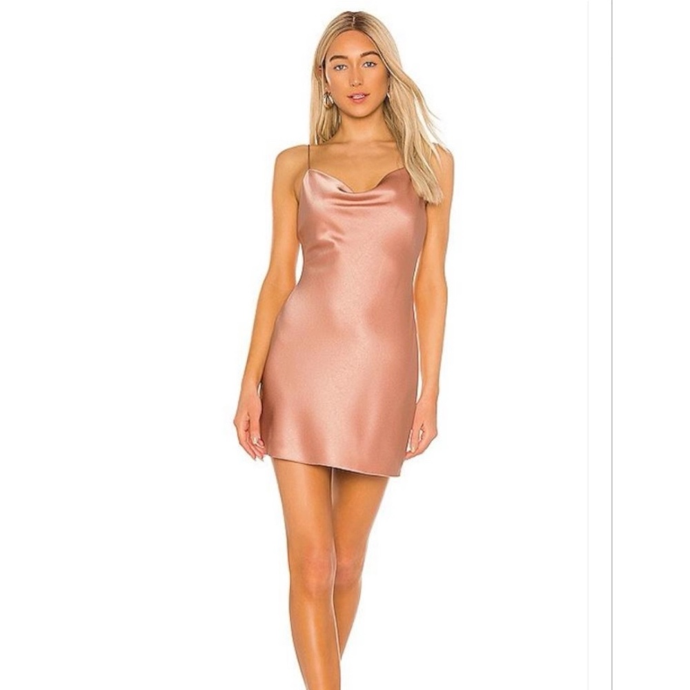 Alice + Olivia Rose Tan Harmony Slip Cocktail Dress